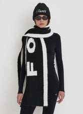 Black Fourth Branded Knitted Scarf