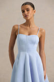 Mally Powder Blue Sweetheart A Line Midi Dress