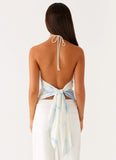 Julissa Halter Top Bloom Wave Print