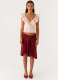 Regan Ruffle Top Red Polka Dot