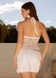 Salihah Sequin Shell Mini Skirt White