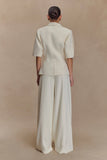 Opal Puff Sleeve Suiting Top Ivory