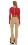 Long Sleeve Corset Top in Red