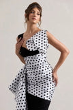 Unattainable Black Polka Dot Wrap Midi Dress Volume Drape