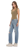 Distressed Jeans in Light Denim