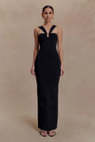 Jaylen Bandage Knit Maxi Dress Black