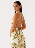 Damali Satin Maxi Dress Floral Print
