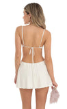 Ruffle Cut Out Dress in Ivory