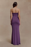 Madison Strapless Slinky Maxi Dress Purple