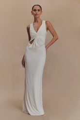 Kassidy Peached Jersey Maxi Dress Ivory