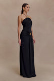 Quincy Halter Maxi Dress With Hardware Black