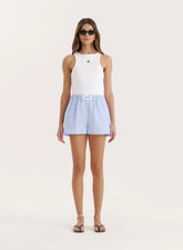 Blue And White Stripe Cotton Boxer Short