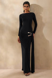 Astrielle Black Wide Neck With Gold Detail And Sash