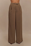 Faith Suiting Wide Leg Pant Cacao Brown