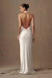 Esther Iridescent Satin Cowl Maxi Dress Ivory