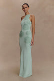 Teneika Crochet Knit Maxi Dress Light Aqua