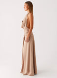 Rowan Ray Cowl Maxi Dress Light Taupe