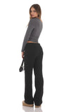 Cable Knit Pants in Black