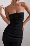 Rylee Black Bandage Strapless Longline Top