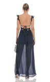 Shimmer Chiffon Maxi Dress in Navy