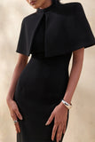 Deva Black High Neck Cape