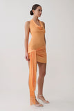Lucien Cowl Neck Mini Dress Apricot