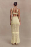 Coleene Pointelle Knit Maxi Skirt Lemon