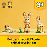 LEGO Creator 3 in 1 Cute Bunny 31162 Building Toy Girls Boys Ages 8 Choose Your Build W 3 Options 326 pcs Display in Bedroom or Bookshelf Gift Idea