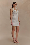 Brigid Ruffle Knit Sleeveless Dress Ivory