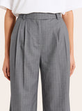 Grey Pinstripe Tailored Wide Leg Trousers
