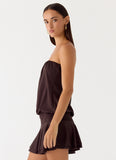 Noreen Strapless Mini Dress Chocolate Torte