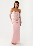 Kaina Off Shoulder Maxi Dress Pink