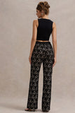 Jordanne Black Lace Flared Leg Trousers