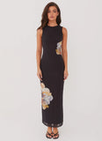 Side Effects Mesh Maxi Dress Black Orchid