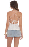Fit and Flare Strappy Top in White