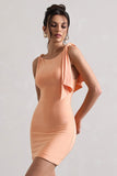 Cassie Coral Twisted Knot Mini Dress