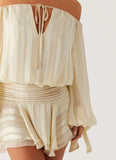 Eira Balloon Sleeve Mini Dress Ivory