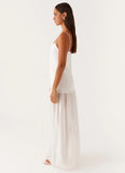 Heavenly Linen Maxi Dress White