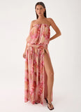 Lioras Strapless Maxi Dress Botanic Cheetah