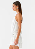 Dopamine Belt Mini Dress White