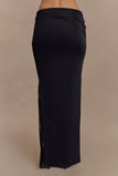 Judy Slinky And Mesh Maxi Skirt Black