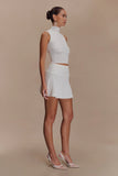 Indy Pointelle Knit Mini Skirt Ivory