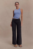 Lola Ribbed Sleeveless Top With Hardware Cornflower Blue