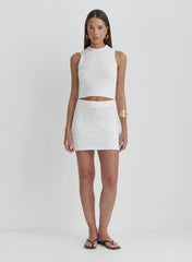 White Cotton Knit Tank Top
