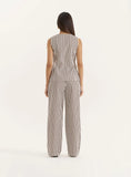 Brown Stripe Straight Leg Trouser
