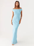 Brittany Chiffon Maxi Dress Turquoise