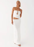 Wild Roses Maxi Dress White