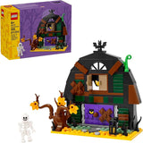 LEGO Halloween Barn Building Toy Room Decor Pretend Play Set for Boys Girls Ages 9 Halloween Toys Crafts for Kids Gift Idea W Scary Skeleton Minifigure 40721