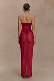 Aoife Mesh Maxi Skirt Raspberry