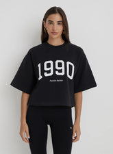 Black Oversized 1990 Graphic Boxy Sweat Top